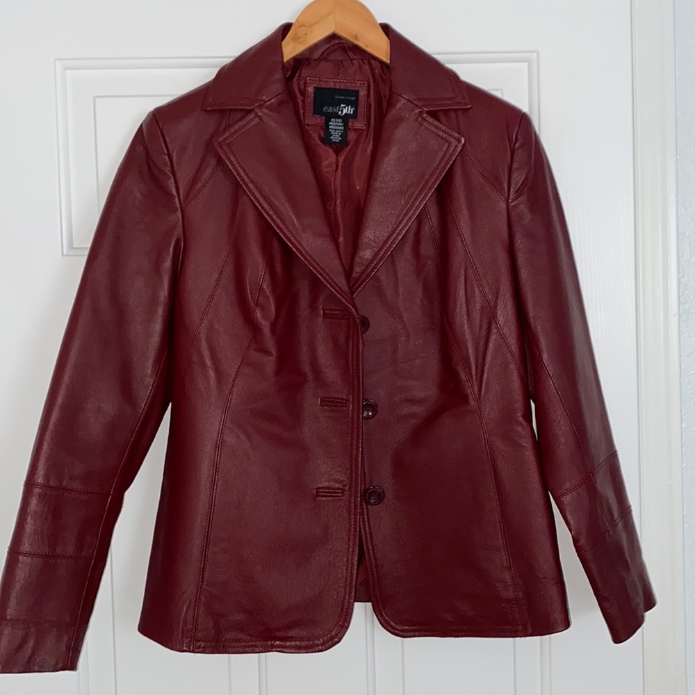 Maroon leather jacket